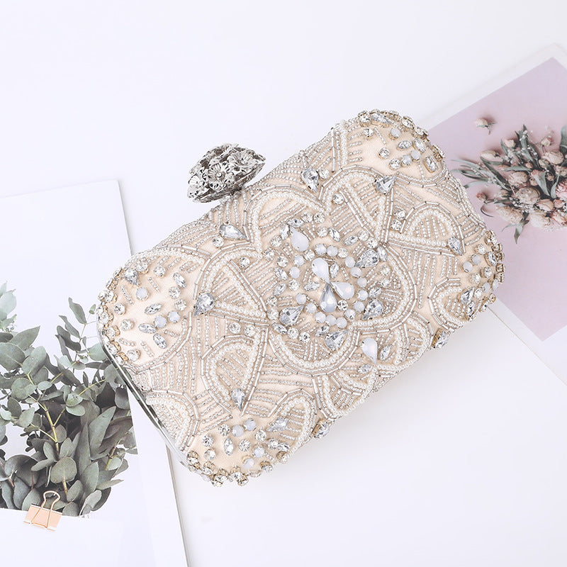 Women's Diamond Satin Party Bag – European Style Evening Clutch