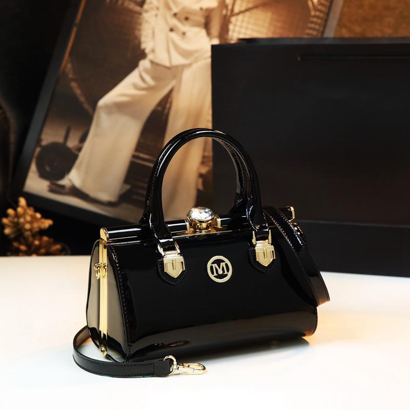 Women's Textured Patent Leather Mini Crossbody Bag – Luxury Shoulder Bag