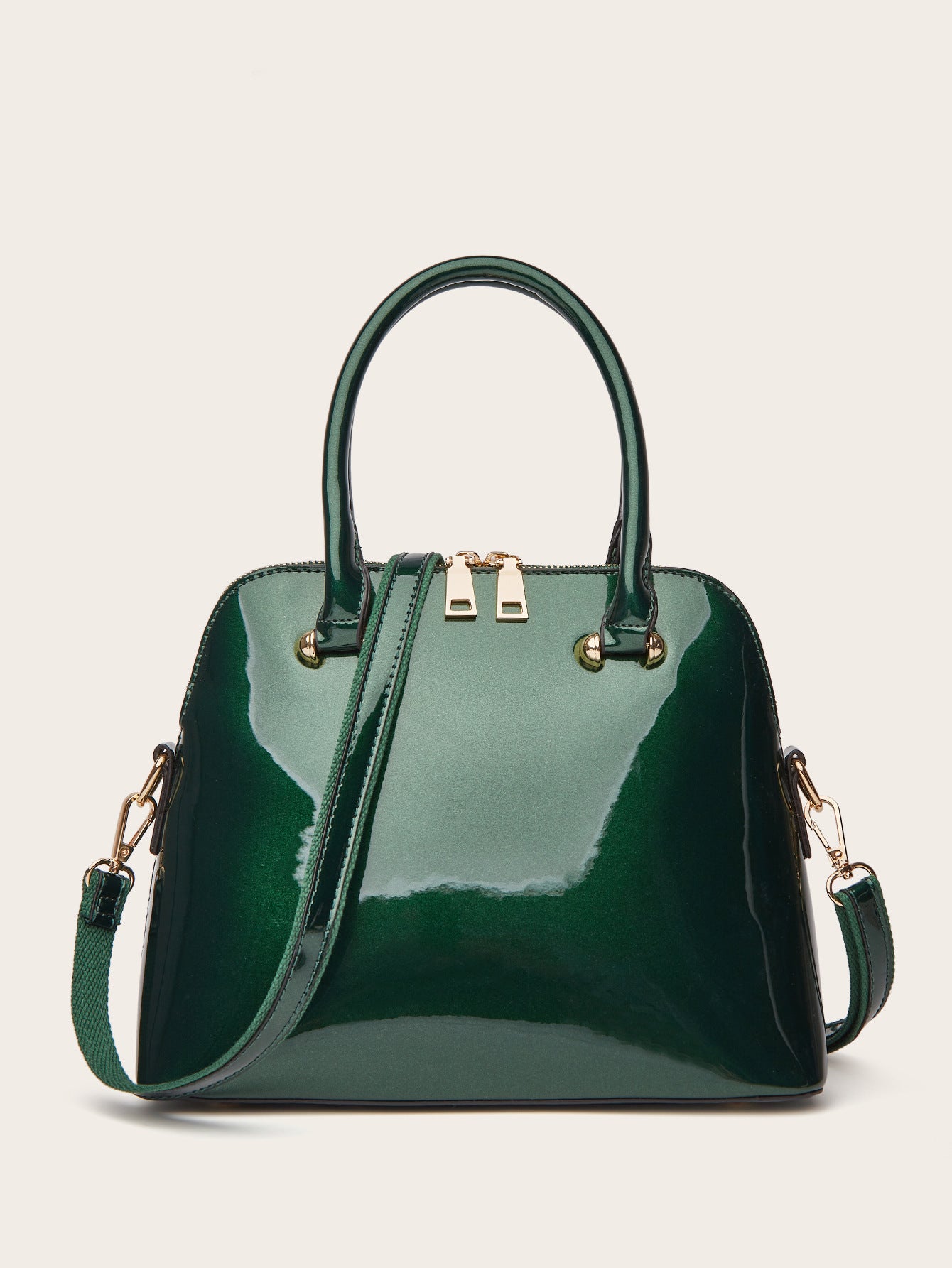 Women's Shiny Shell Tote Bag – PU Leather Shoulder & Messenger Bag