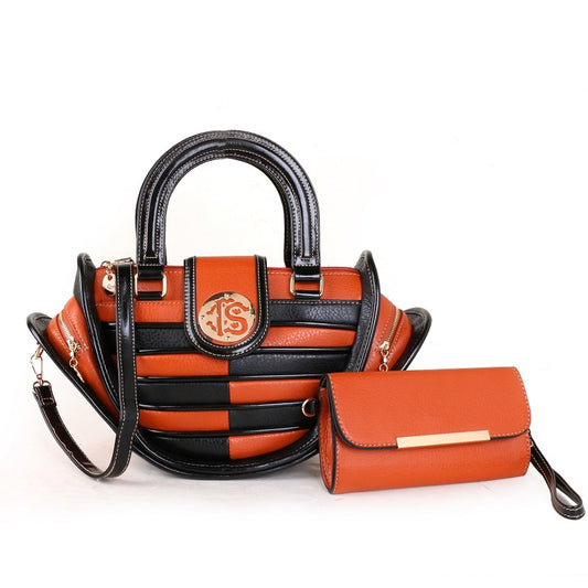 Women's Colourful Splicing Mother & Child Crossbody Bag – Large PU Dumpling Shoulder Handbag