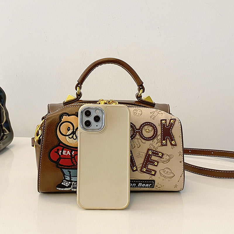 Women's Cartoon Print Pillow Shoulder Bag – Fun & Trendy Handbag
