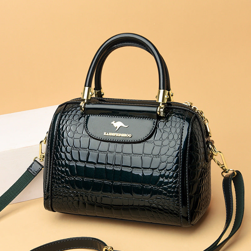 Women's Patent Leather Shiny Crossbody Bag – Fashion Solid Colour Shoulder Bag