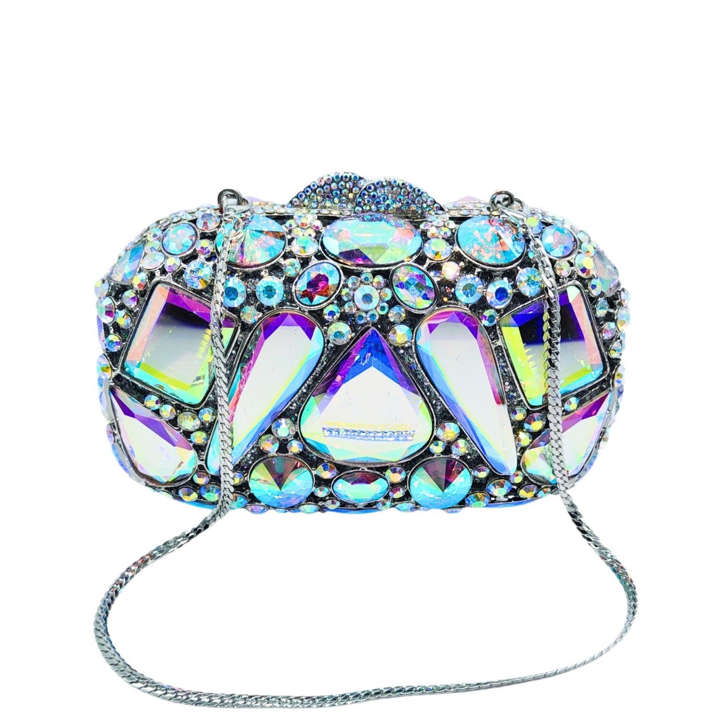 Glass Diamond Encrusted Evening Clutch Bag – Women's Luxury Party Purse