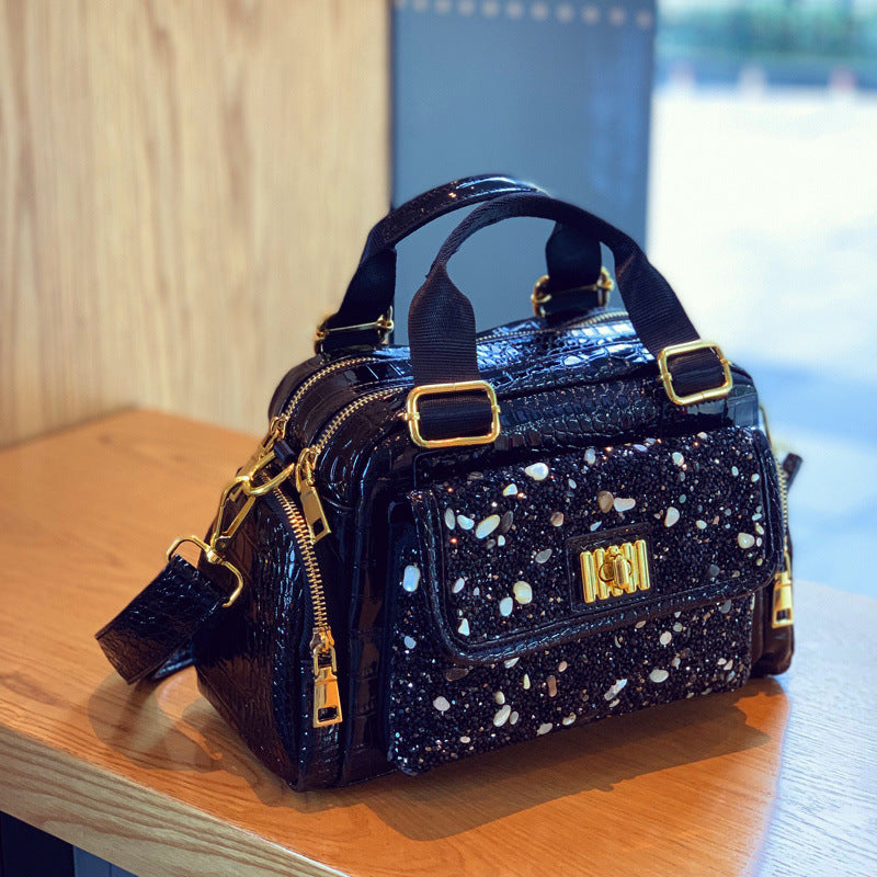 Women's Large Capacity Diamond Shoulder Bag – Versatile Portable Casual Handbag