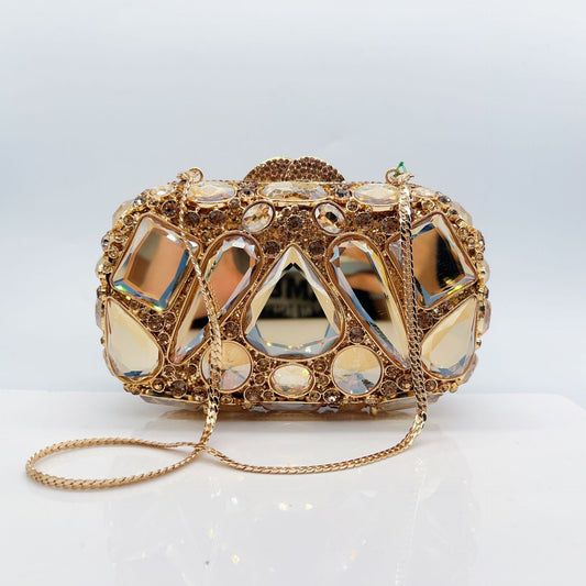 Glass Diamond Encrusted Evening Clutch Bag – Women's Luxury Party Purse