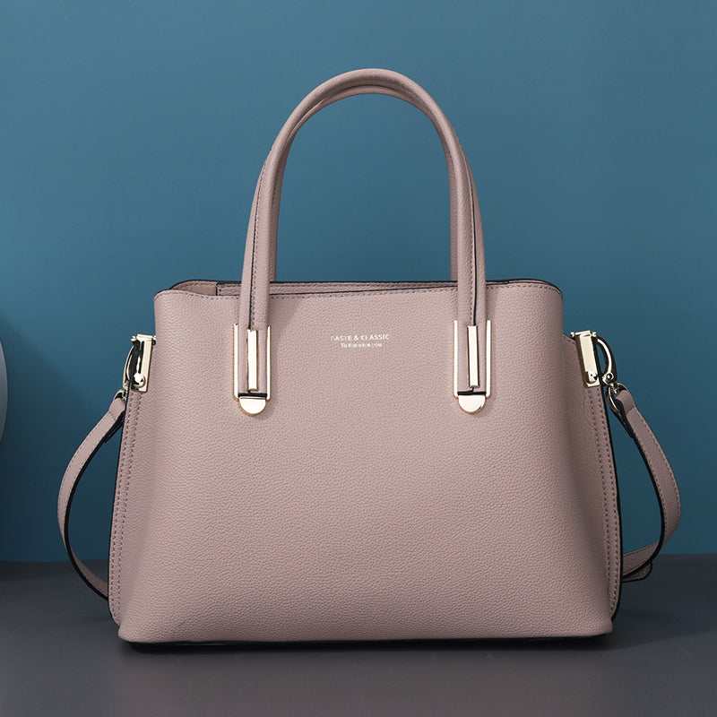 Women's Black Leather Large Capacity Messenger Bag – Fashion Crossbody Shoulder Bag