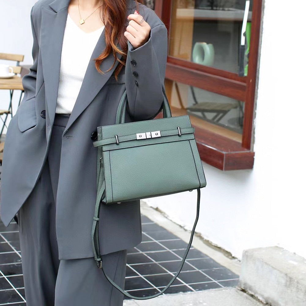 Women's High-Grade Genuine Leather Small Square Shoulder Bag – All-Match Handbag