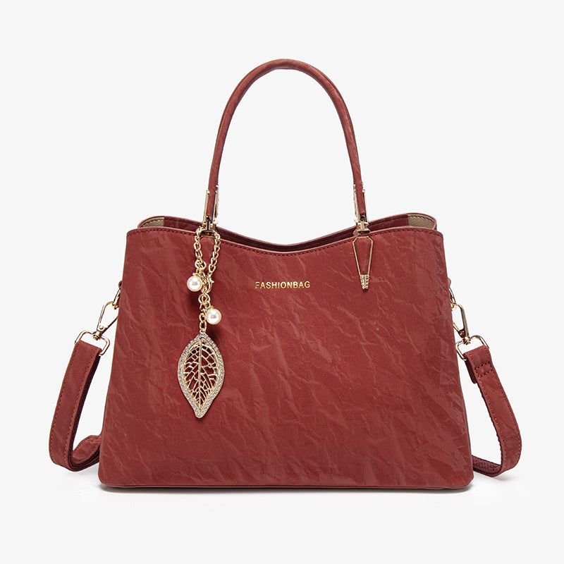 Women's PU Leather Tassel Crossbody Bag – Urban Minimalist Shoulder Messenger Bag in Red
