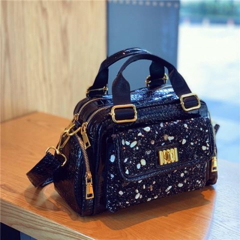 Women's Large Capacity Diamond Shoulder Bag – Versatile Portable Casual Handbag