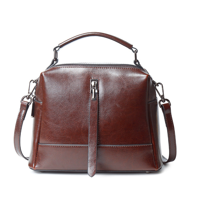 Women's Vintage Cowhide Single Shoulder Messenger Bag – Retro Genuine Leather Crossbody