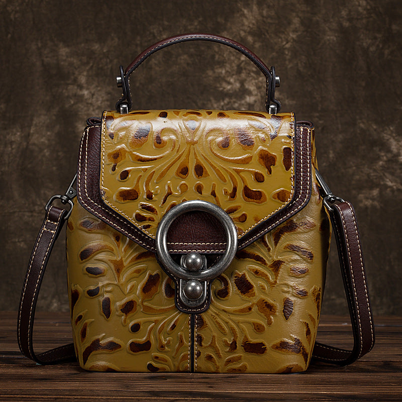 Women's Genuine Leather Backpack & Shoulder Bag – Multi-Function Cowhide Crossbody