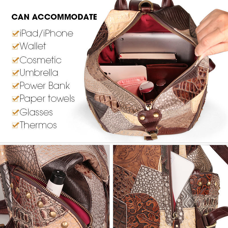 Retro Leather Women's Backpack – Large Capacity Vintage Style Bag