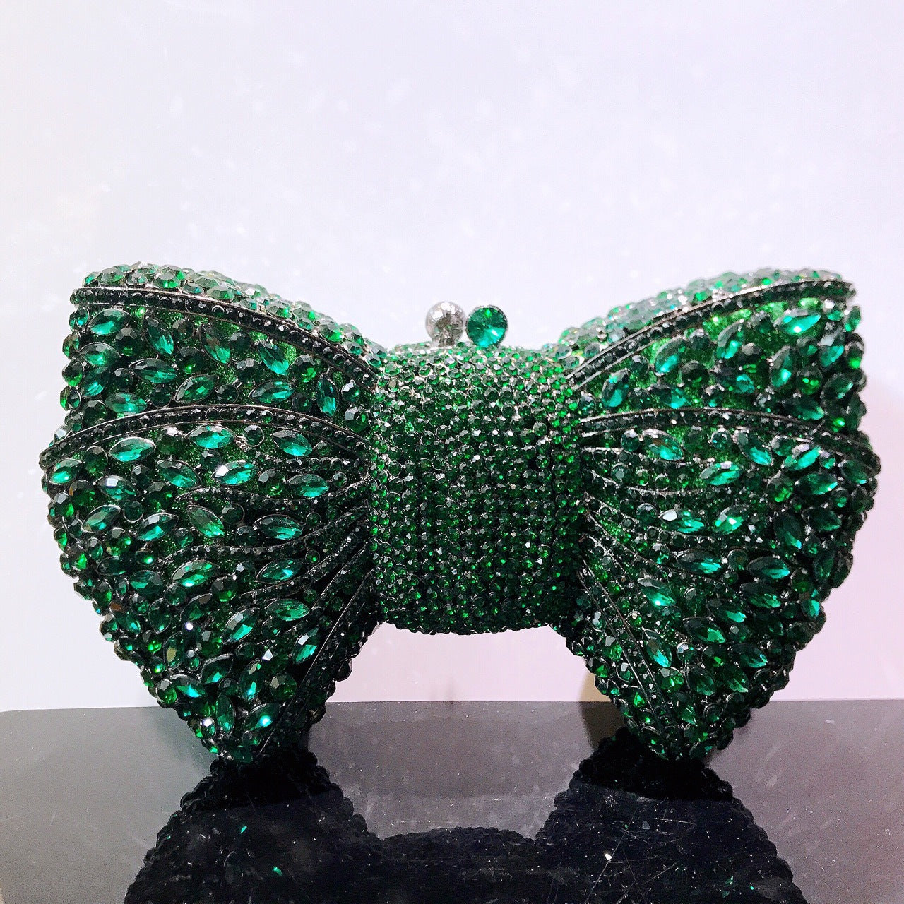 Women's Bow Diamond Rhinestone Clutch – Hard Metal Evening Bag in 22 Colours