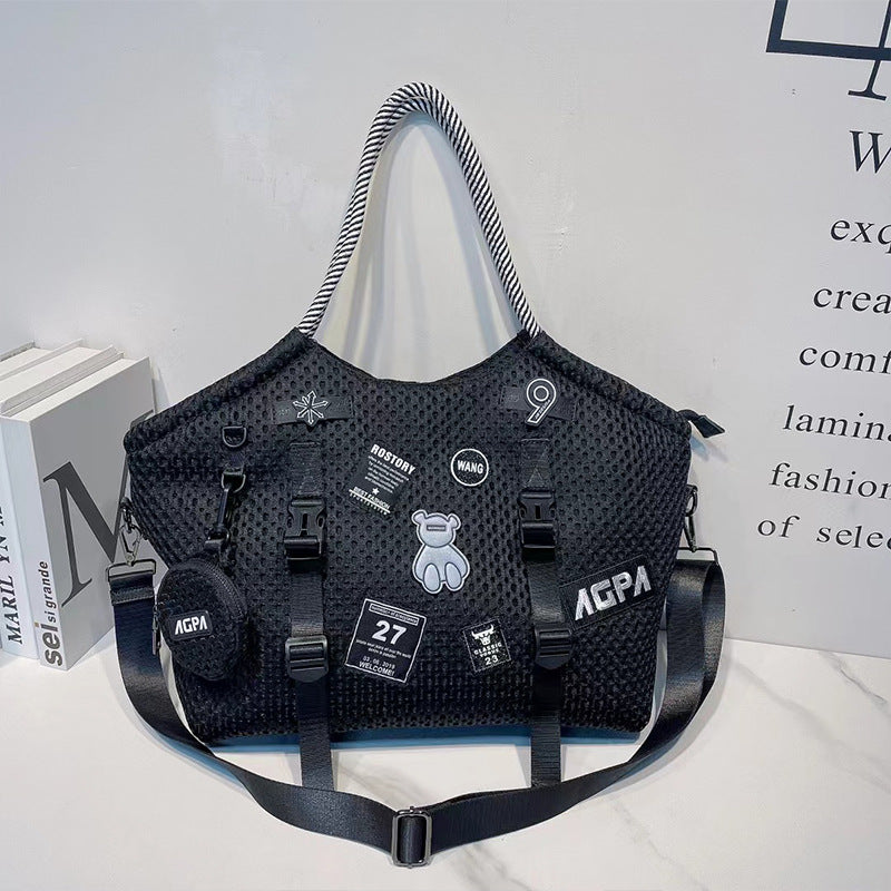 Women's Waterproof Nylon Mesh Shoulder Bag – Casual Large Everyday Bag