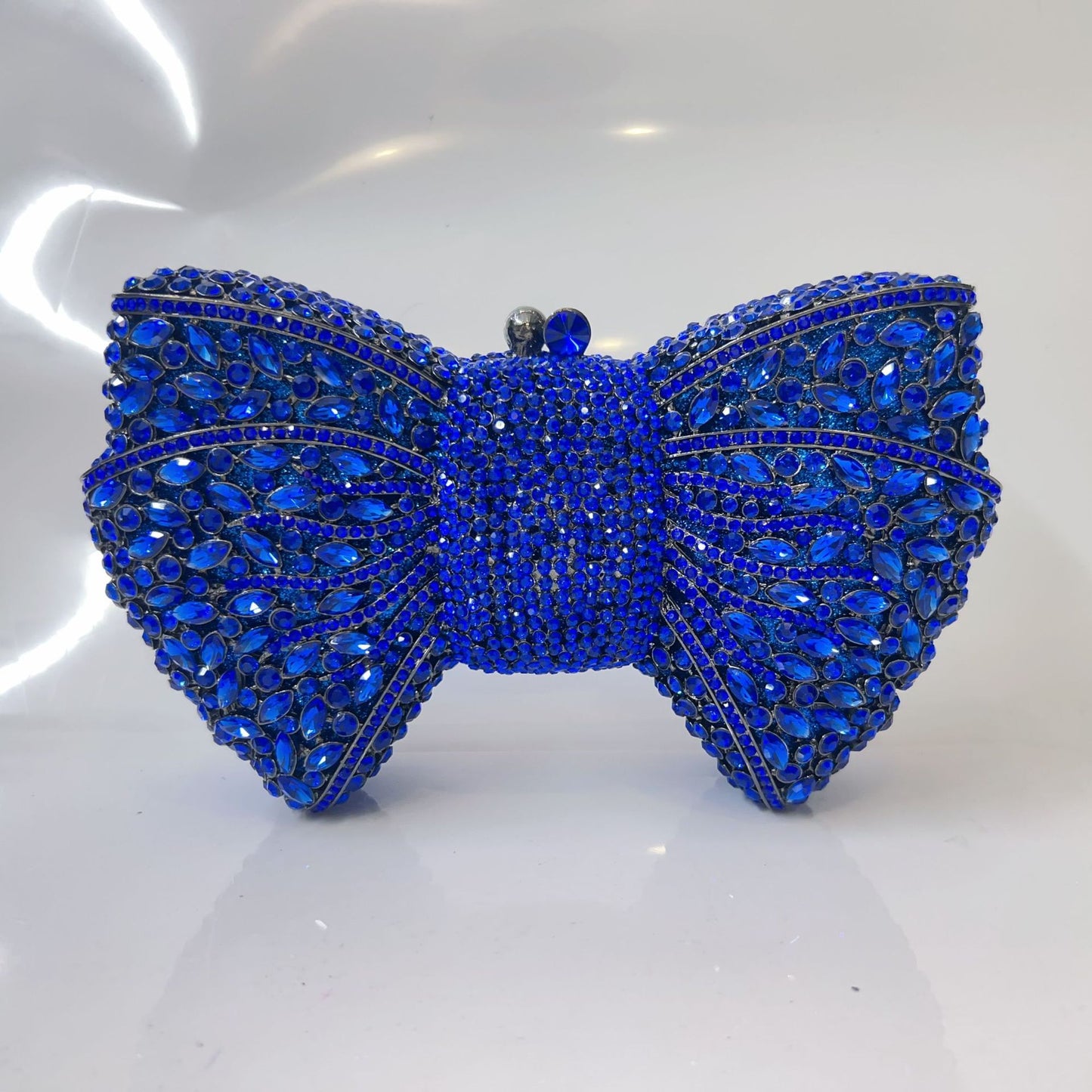 Women's Bow Diamond Rhinestone Clutch – Hard Metal Evening Bag in 22 Colours