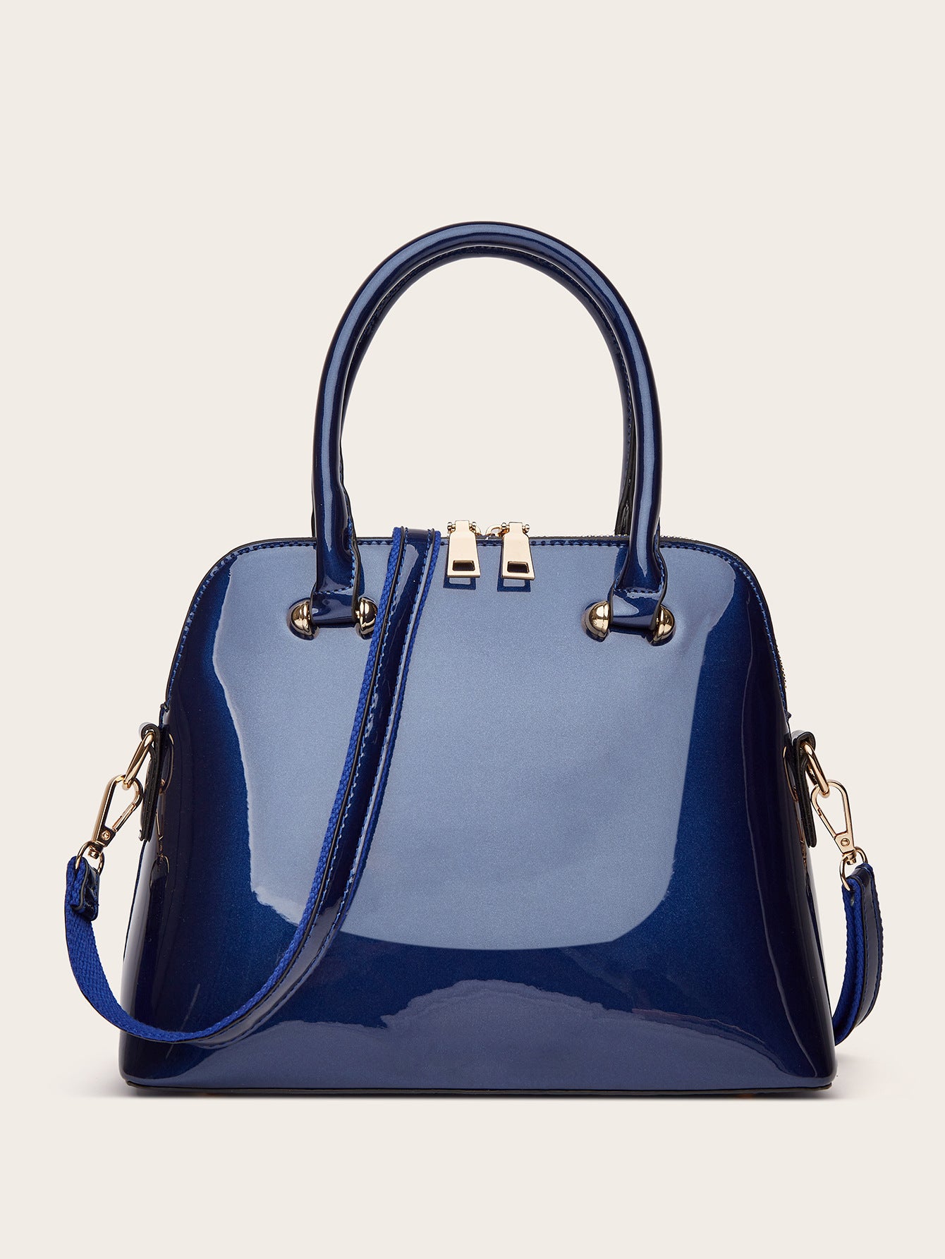 Women's Shiny Shell Tote Bag – PU Leather Shoulder & Messenger Bag