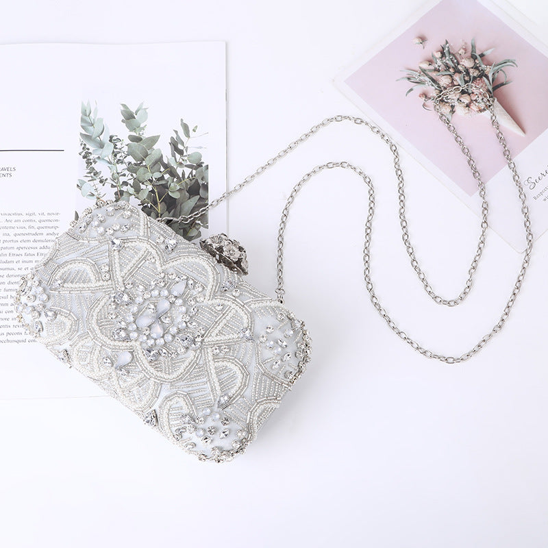 Women's Diamond Satin Party Bag – European Style Evening Clutch