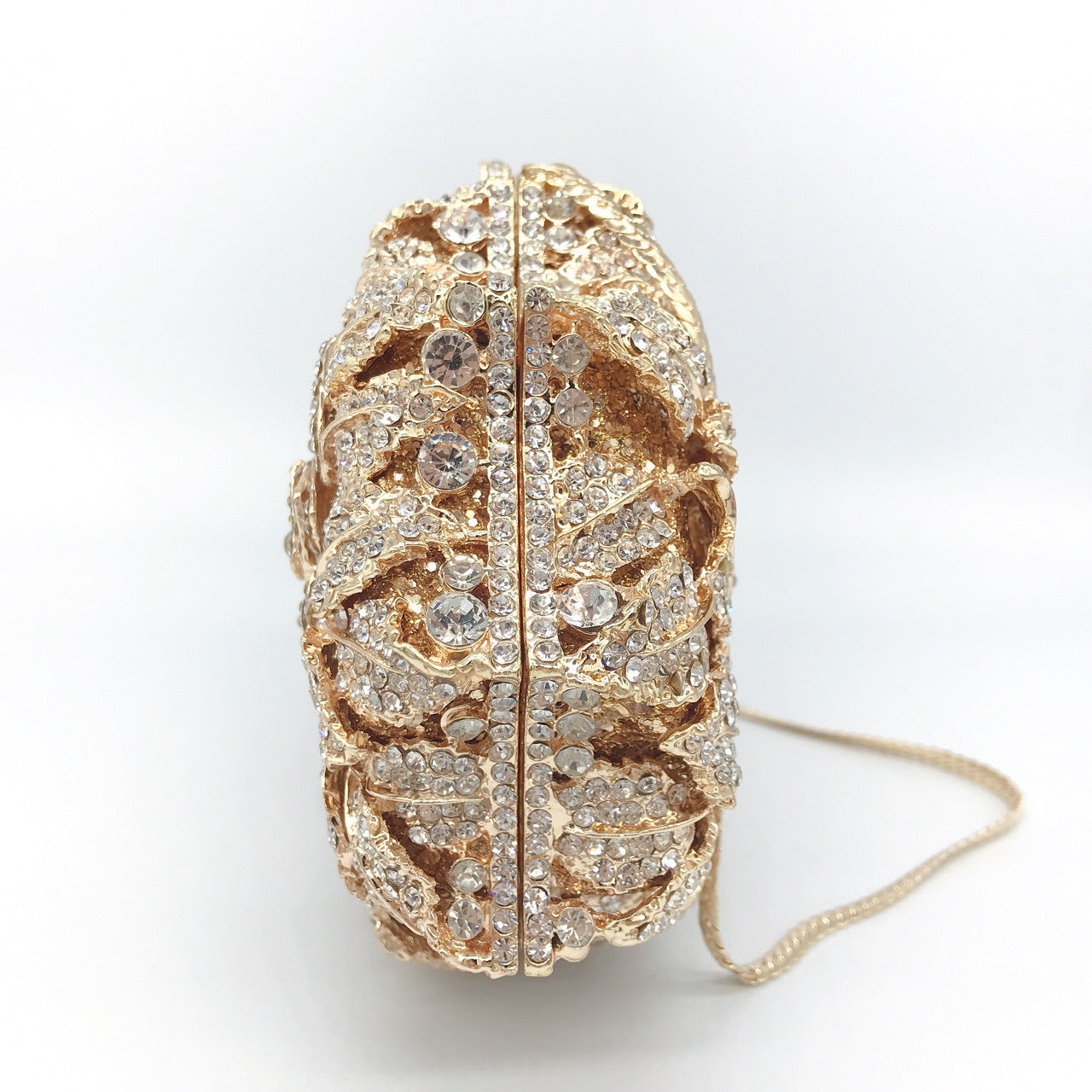 Women's Hollow Rose Diamond Dinner Bag – Crystal Floral Evening Clutch