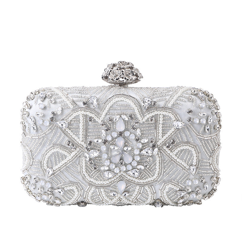Women's Diamond Satin Party Bag – European Style Evening Clutch
