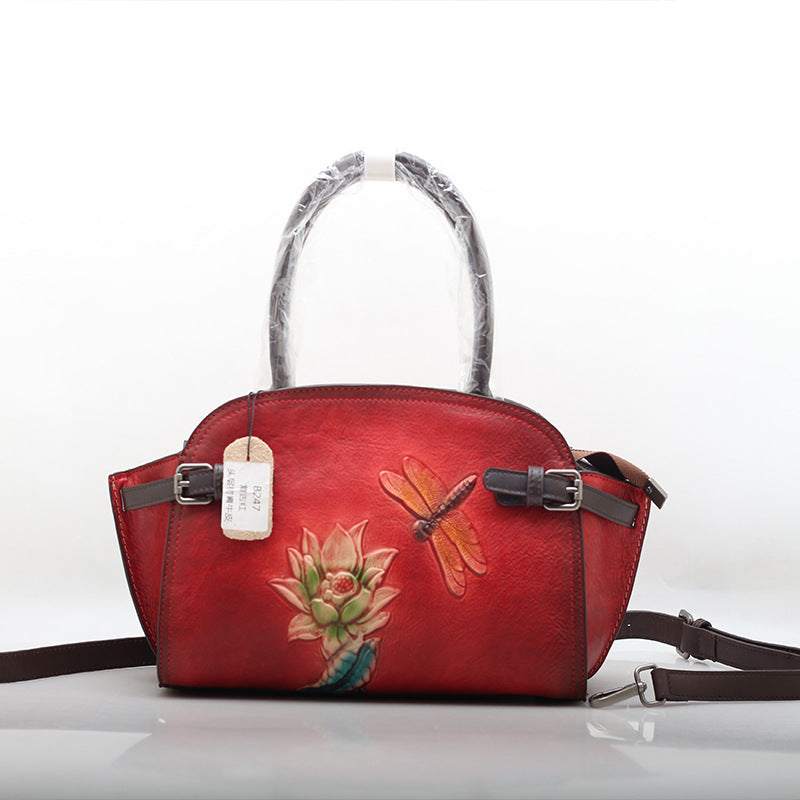 Women's First Layer Cowhide Dumpling Shoulder Bag – Genuine Leather Crossbody Messenger Bag