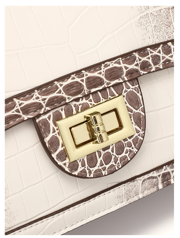 Women's Leather Small Square Crossbody Bag – Chic Single Shoulder Messenger Bag