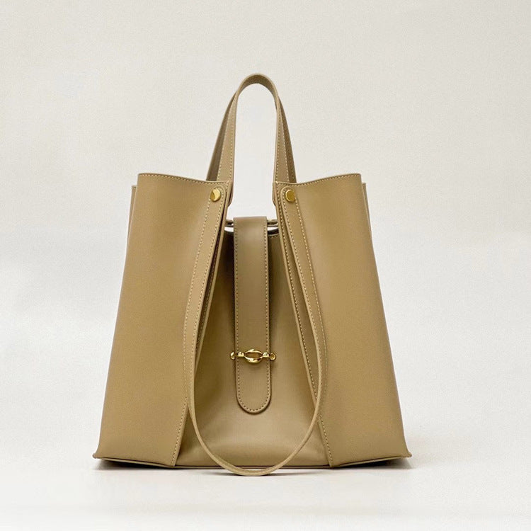 Women's High-Grade Genuine Leather Large Capacity Tote Bag – Premium Everyday Handbag