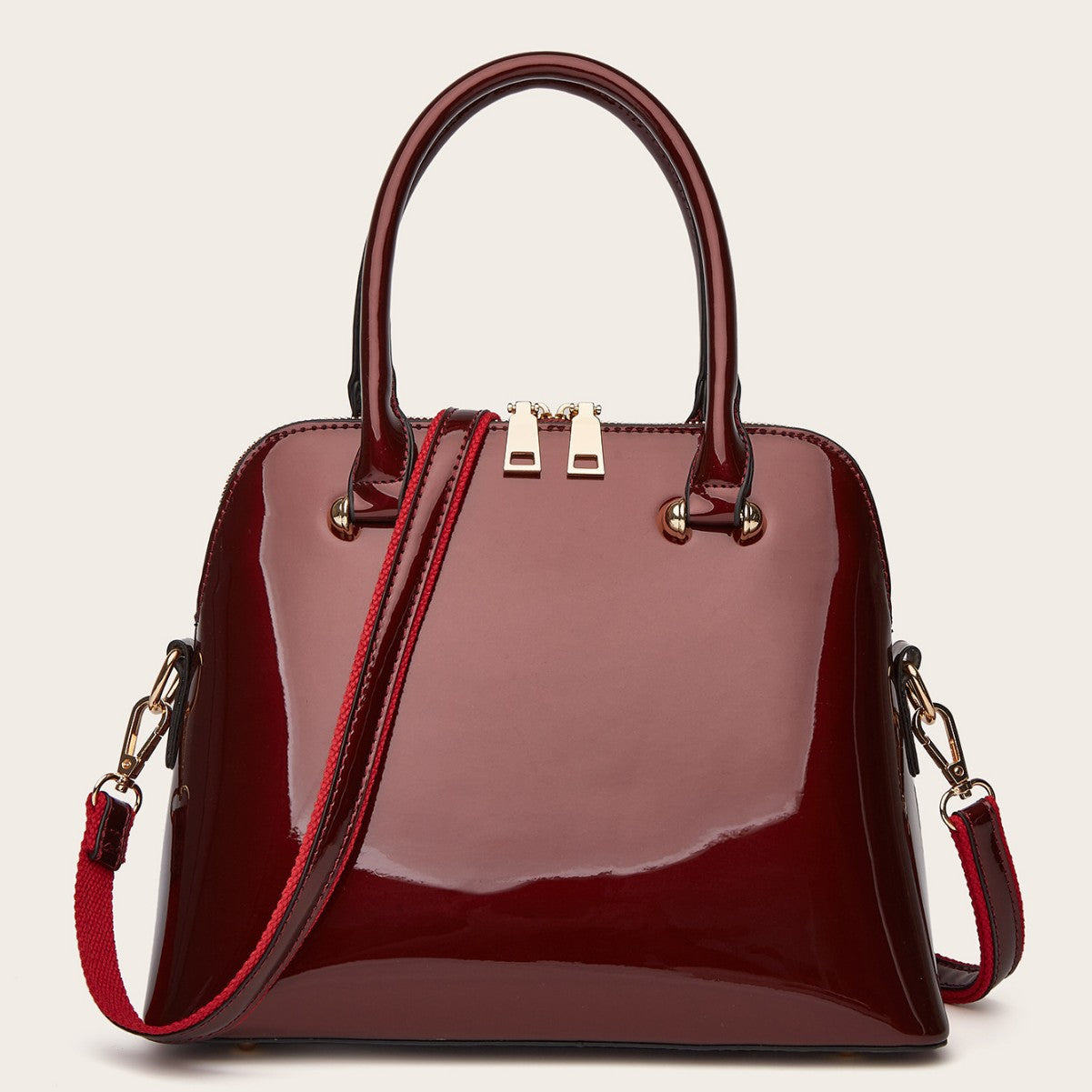 Women's Shiny Shell Tote Bag – PU Leather Shoulder & Messenger Bag