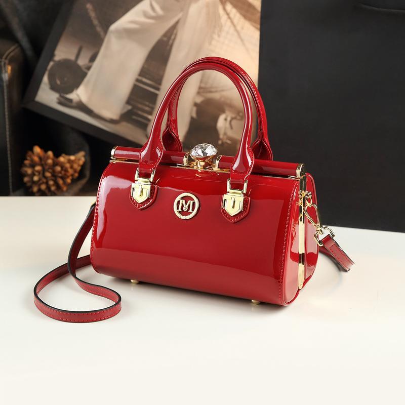 Women's Textured Patent Leather Mini Crossbody Bag – Luxury Shoulder Bag