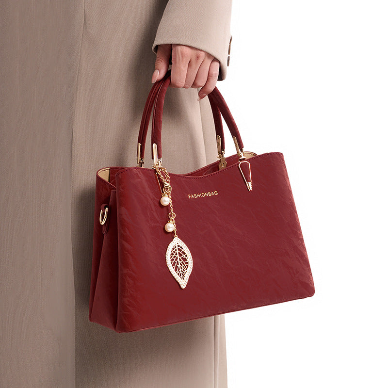 Women's PU Leather Tassel Crossbody Bag – Urban Minimalist Shoulder Messenger Bag in Red