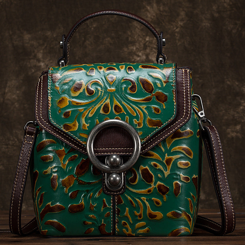 Women's Genuine Leather Backpack & Shoulder Bag – Multi-Function Cowhide Crossbody