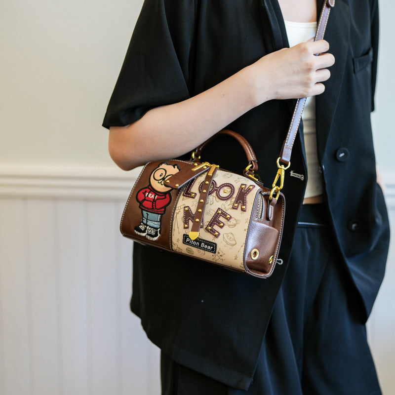 Women's Cartoon Print Pillow Shoulder Bag – Fun & Trendy Handbag