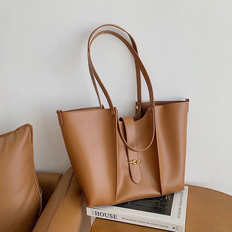 Women's High-Grade Genuine Leather Large Capacity Tote Bag – Premium Everyday Handbag