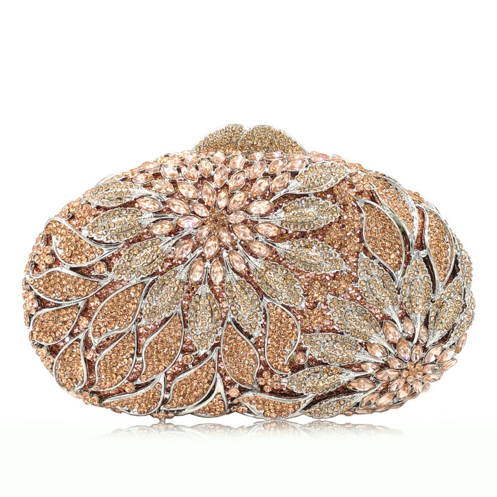 Women's Rhinestone Cutout Clutch Bag – Fashion Evening Clutch with Colour Detail