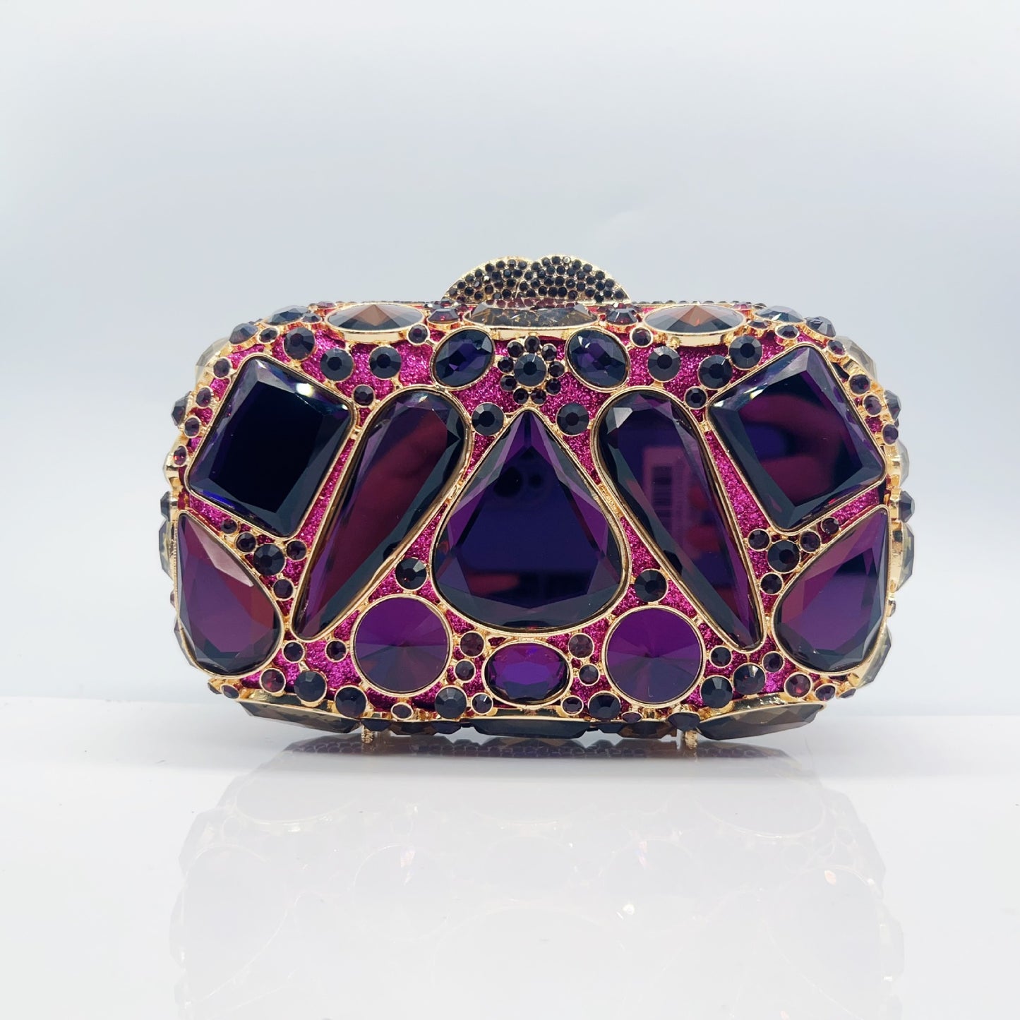 Glass Diamond Encrusted Evening Clutch Bag – Women's Luxury Party Purse