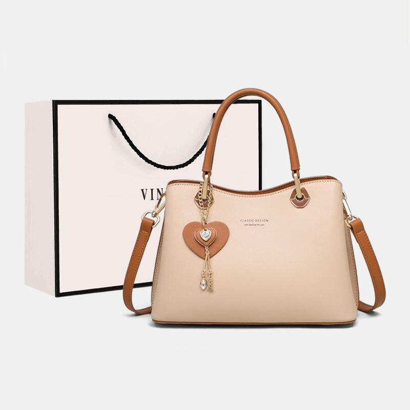 Women's Genuine Leather Multi-functional Tote & Crossbody Bag – Contrast Colour Streetwear