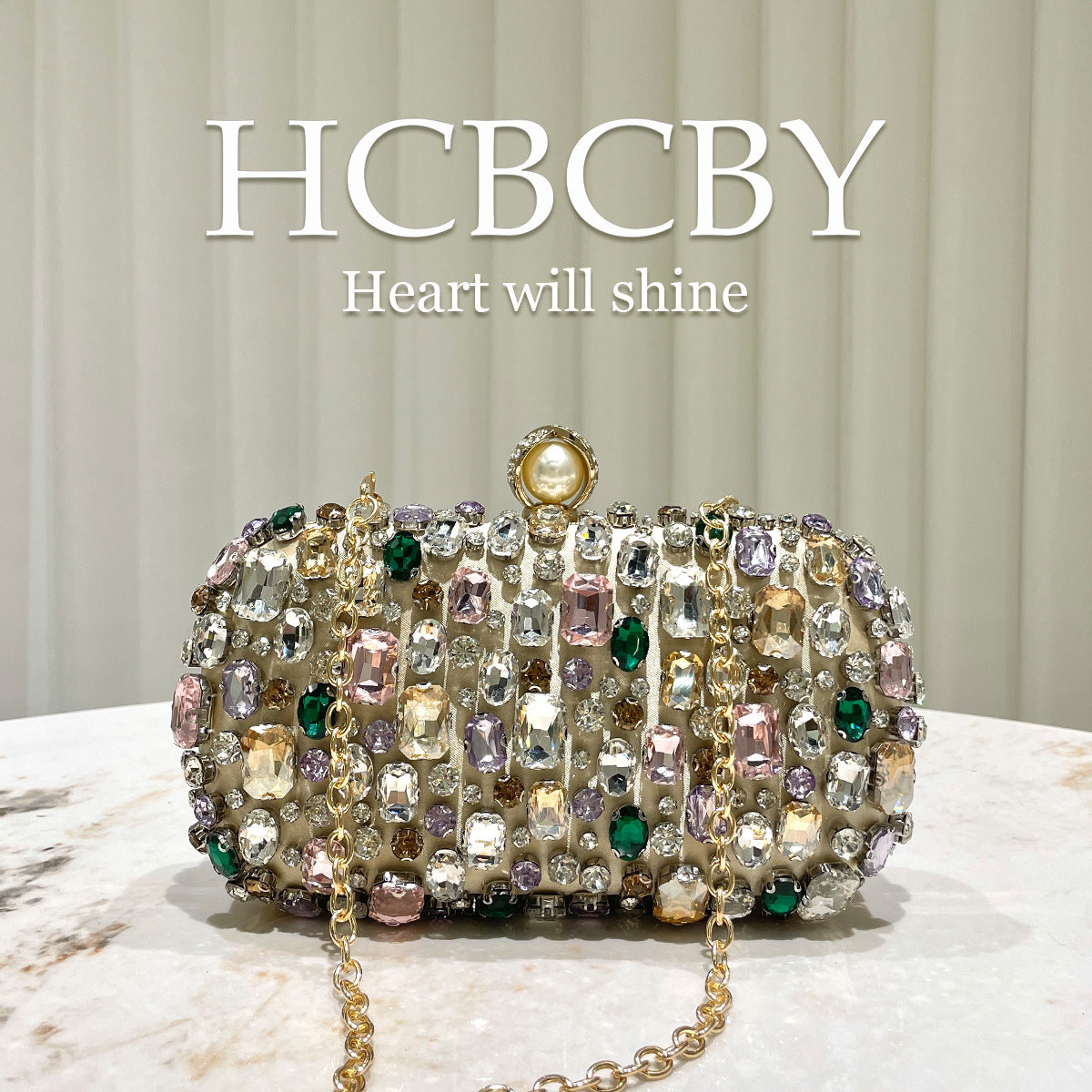 Women's Gold Rhinestone Clutch – Luxurious Dazzling Evening Bag