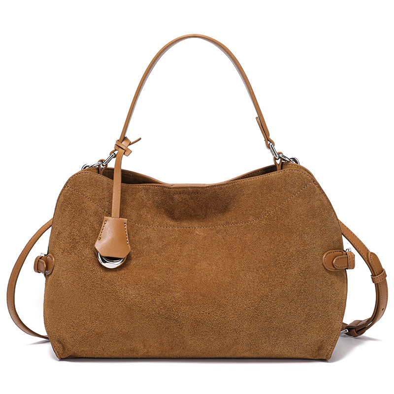 Women's Genuine Deer Suede Crossbody Bag – Brushed Leather Versatile Handbag