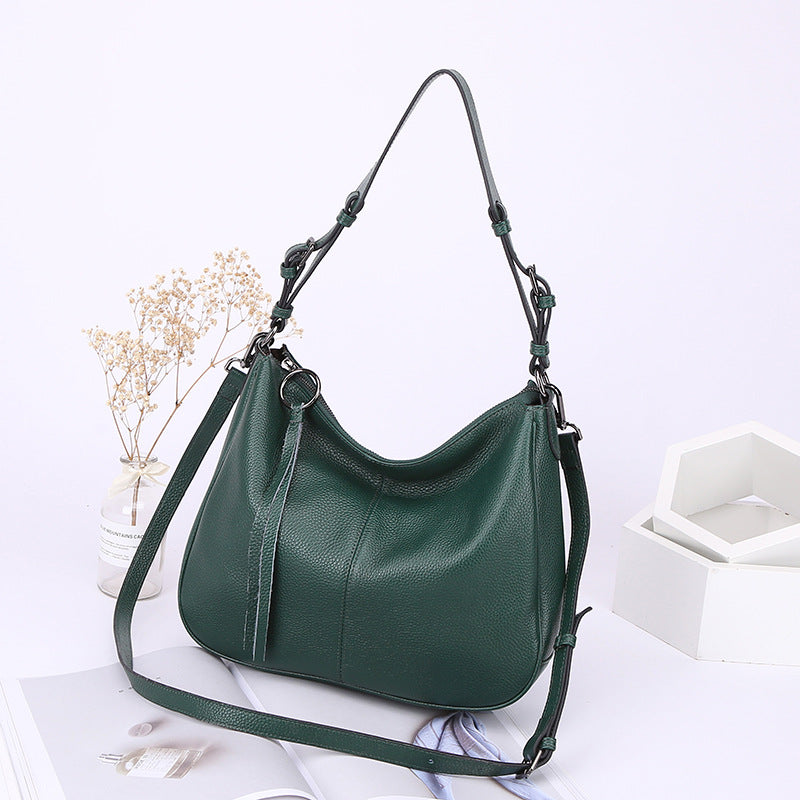 Women's First Layer Cowhide Tassel Tote Bag – Large Genuine Leather Shoulder Handbag
