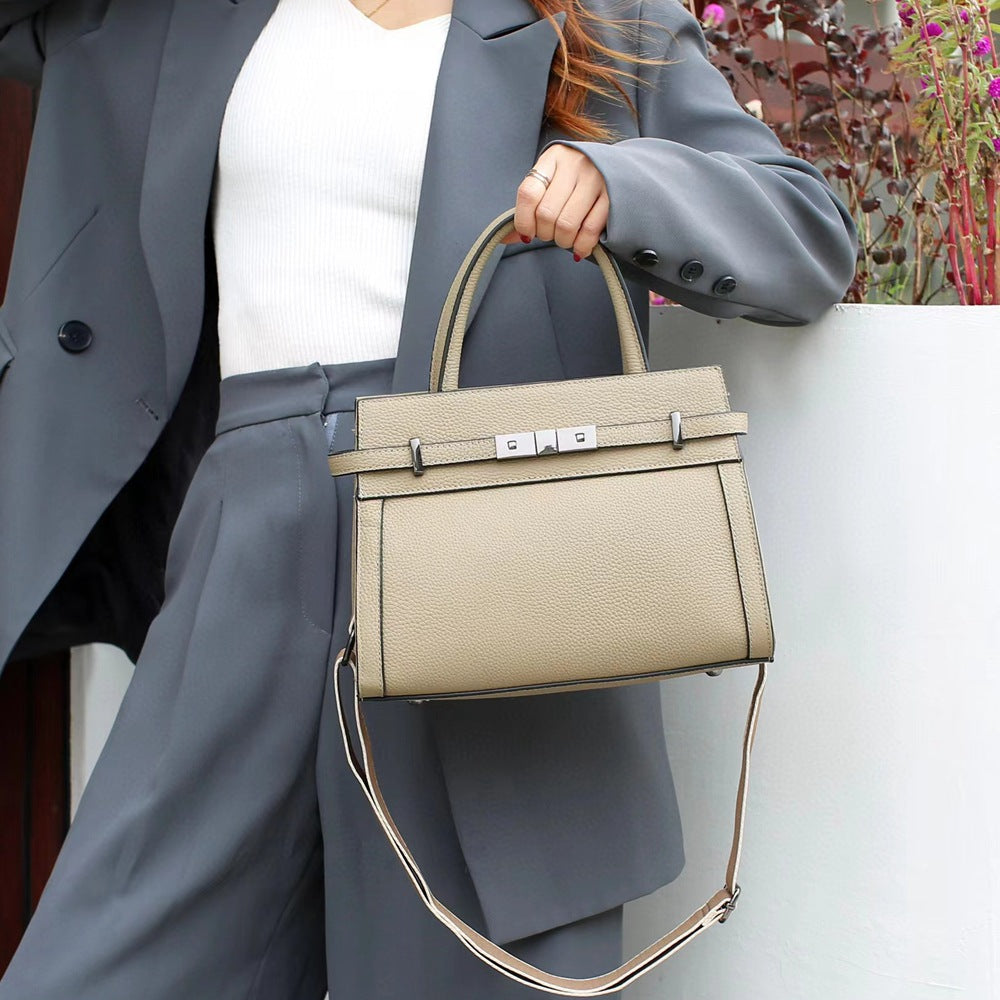 Women's High-Grade Genuine Leather Small Square Shoulder Bag – All-Match Handbag