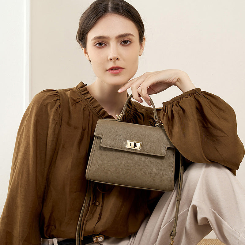 Women's All-Match Cowhide Leather Handbag – Versatile Genuine Leather Shoulder Bag
