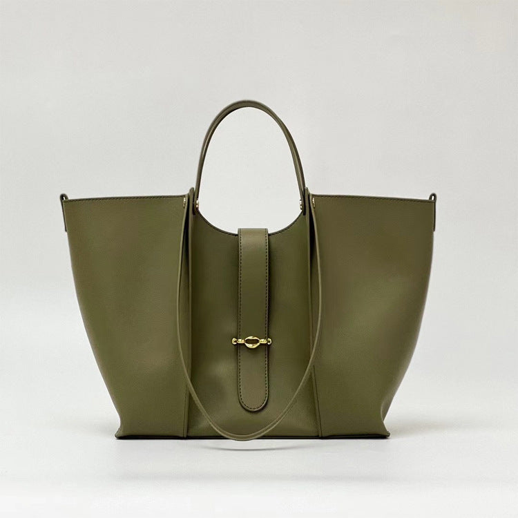 Women's High-Grade Genuine Leather Large Capacity Tote Bag – Premium Everyday Handbag