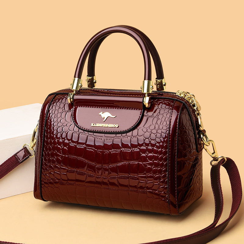 Women's Patent Leather Shiny Crossbody Bag – Fashion Solid Colour Shoulder Bag
