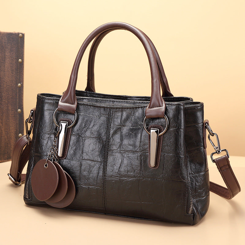 Women's Retro Contrast Colour Shoulder Bag – Large Capacity PU Leather Tote
