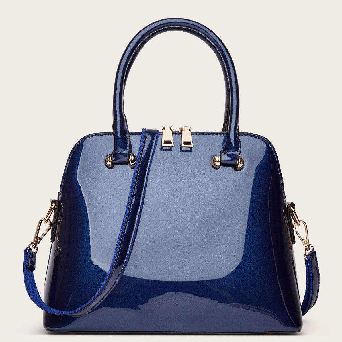 Women's Shiny Shell Tote Bag – PU Leather Shoulder & Messenger Bag