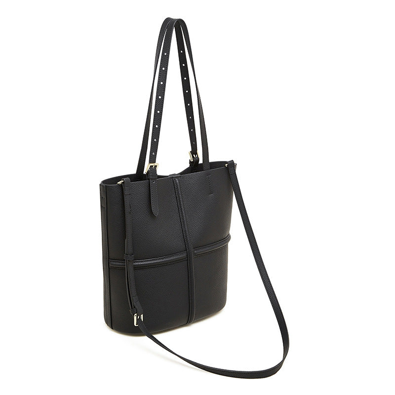 Women's First Layer Cowhide Bucket Bag – Large Genuine Leather Shoulder & Crossbody
