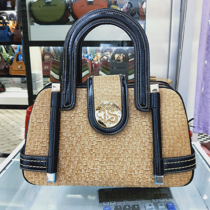 Women's Large Capacity PU Shoulder Bag – Stitching Detail Fashion Handbag