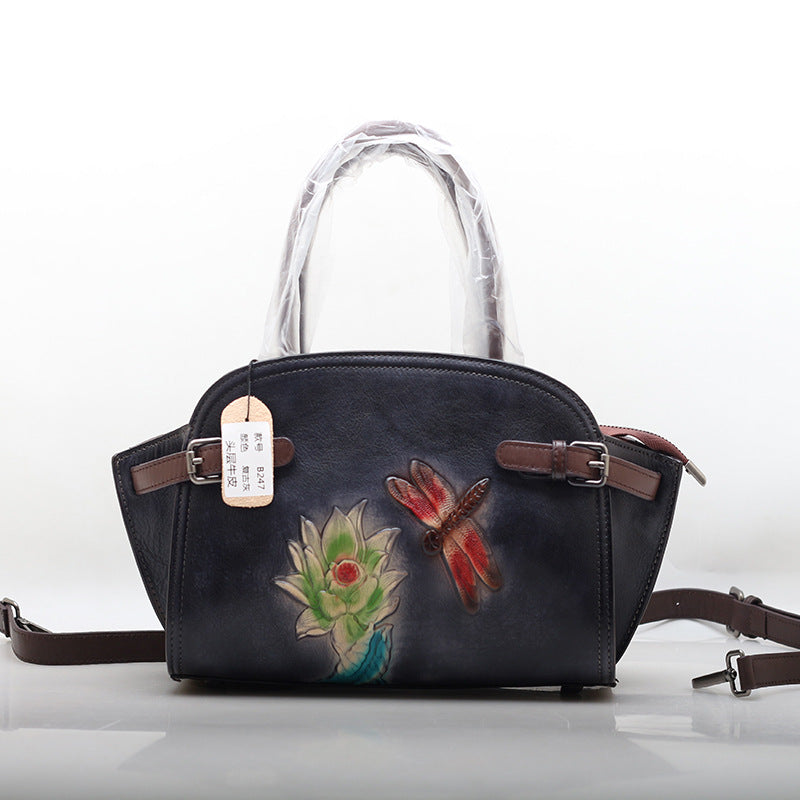 Women's First Layer Cowhide Dumpling Shoulder Bag – Genuine Leather Crossbody Messenger Bag