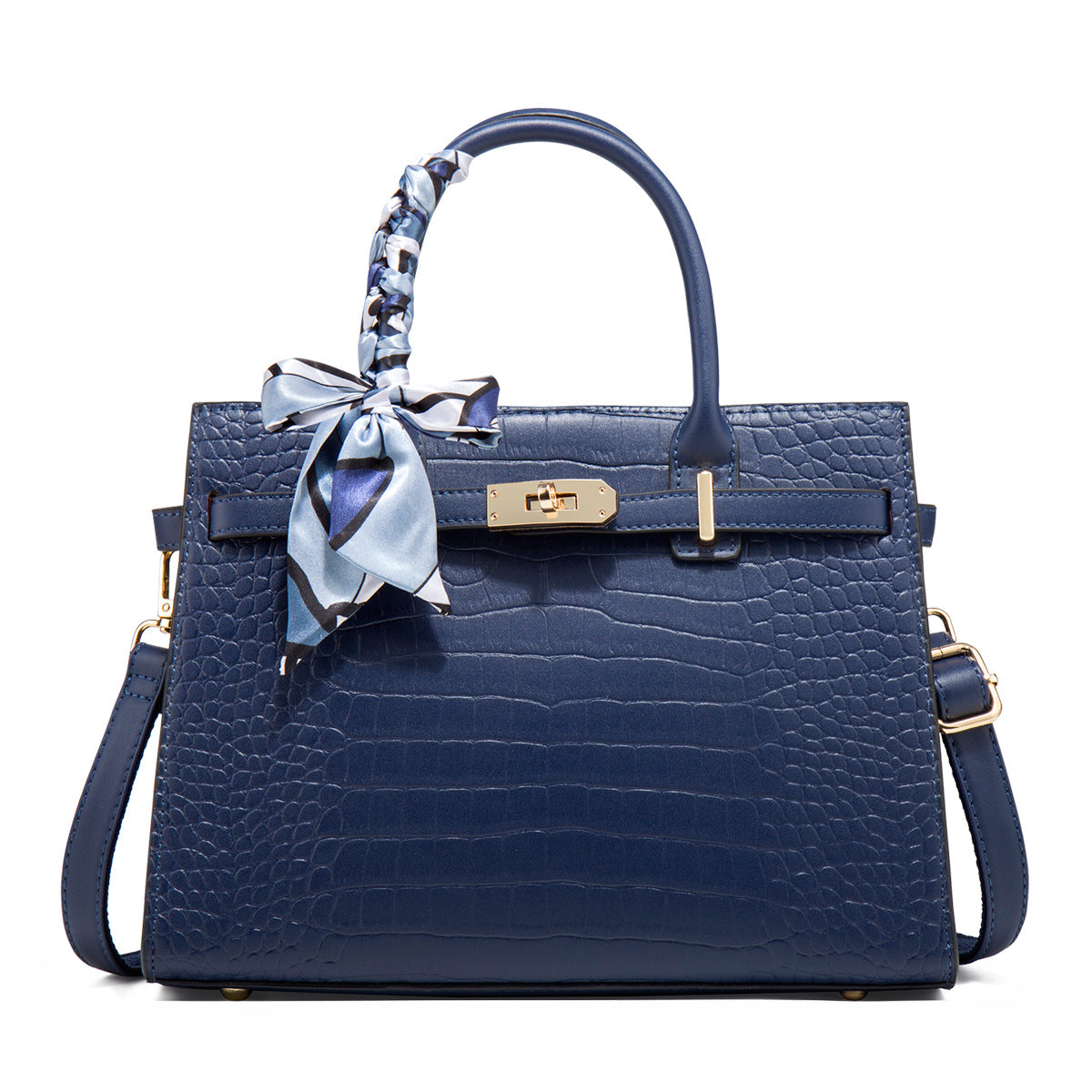 Women's Spacious PU Leather Tote Bag – Retro Clasp Shoulder Bag with Organised Interior