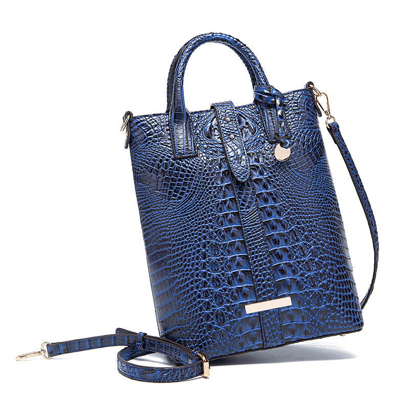 Women's Retro Multi-Colour Crocodile Pattern Shoulder Bag – Textured Vintage Handbag