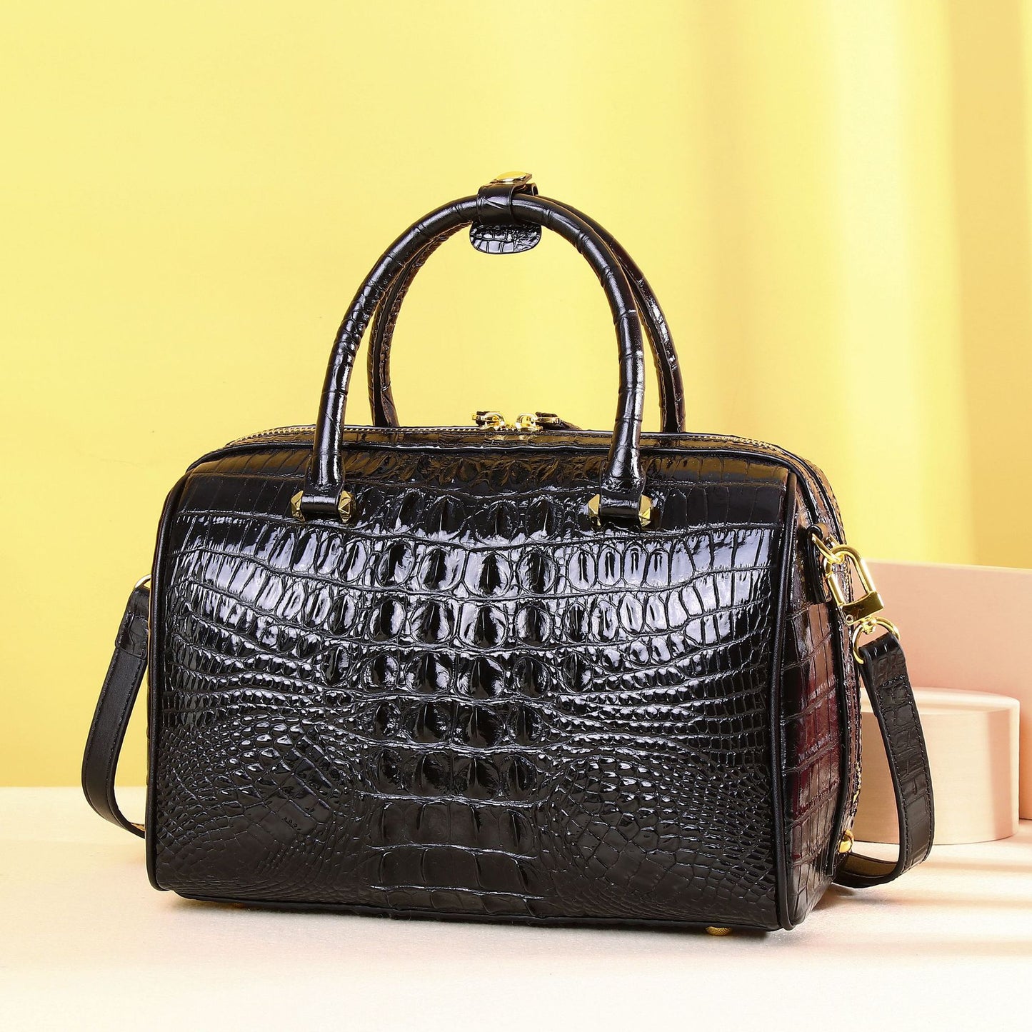 Women's Classic Pillow Crossbody Bag – Round Structured Shoulder Bag